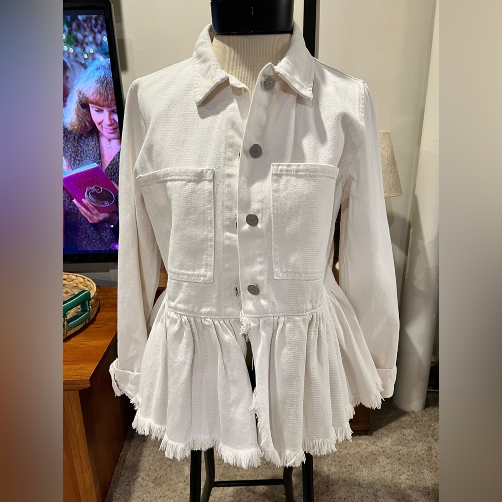 Mud Pie White Jean Jacket - Picture 3 of 11